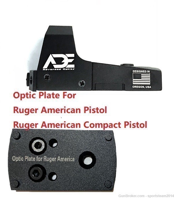 ADE RD3-006B Green Dot Sight+Optic Mount Plate for Ruger American Pistol -img-0