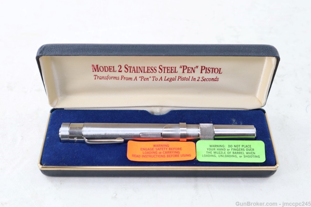 Rare Very Nice American Derringer .25 ACP Pen Pistol W/ Original Box Scarce-img-3