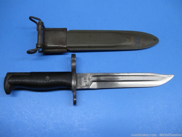 US WWII MODEL 1905 BAYONET FIGHTING KNIFE WITH CLIP POINT BLADE-img-1