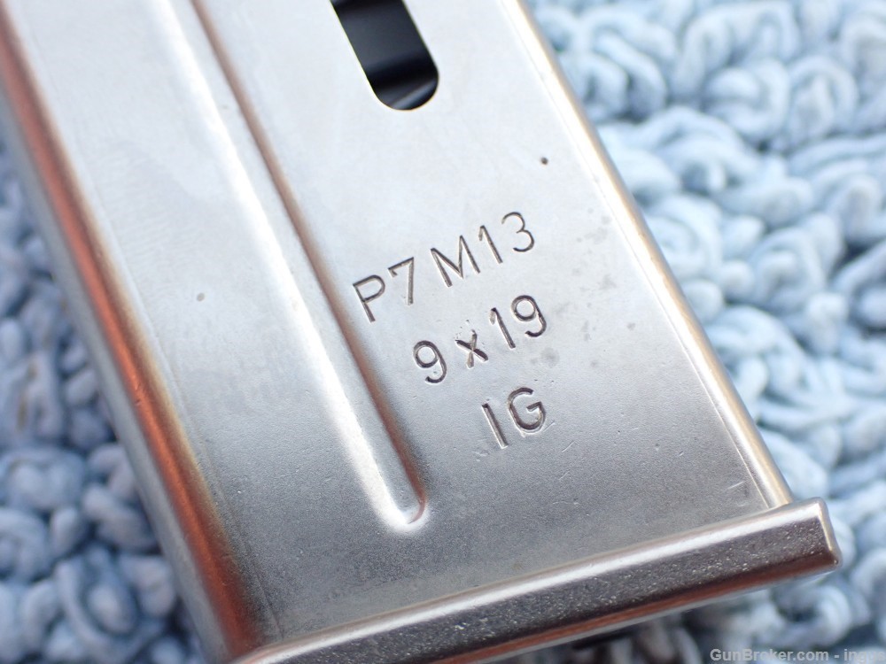 HK P7-M13 9MM 13RD FACTORY NICKEL FINISH MAGAZINE IG CODE 1986 PRODUCTION -img-18