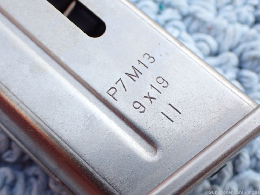 HK P7-M13 9MM 13RD FACTORY NICKEL FINISH MAGAZINE II CODE 1988 PRODUCTION -img-18