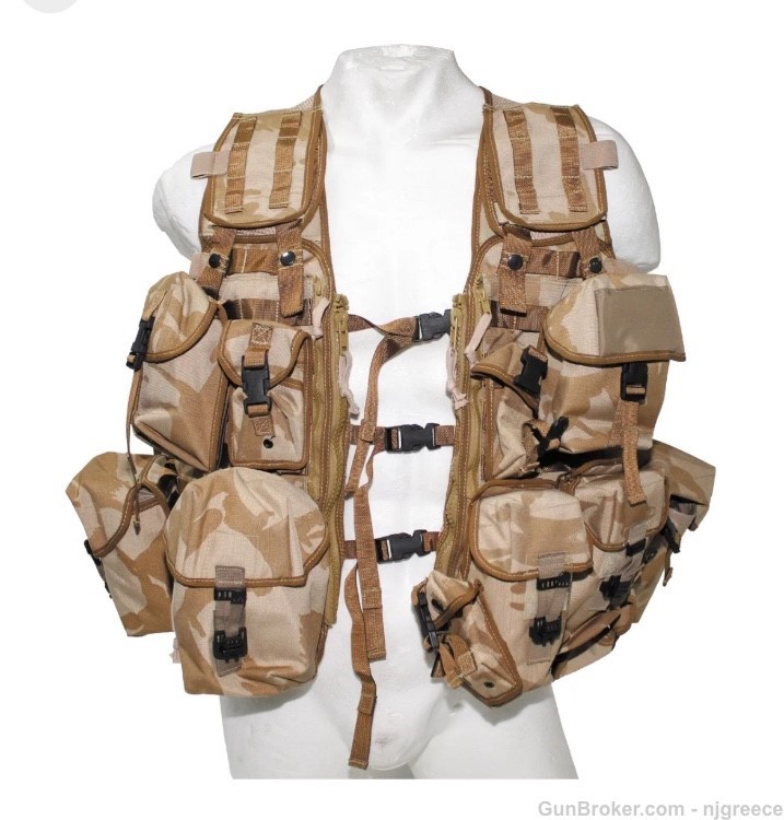 DPM Desert Camo British Army Tactical Load Carrying Vest, unissued-img-0