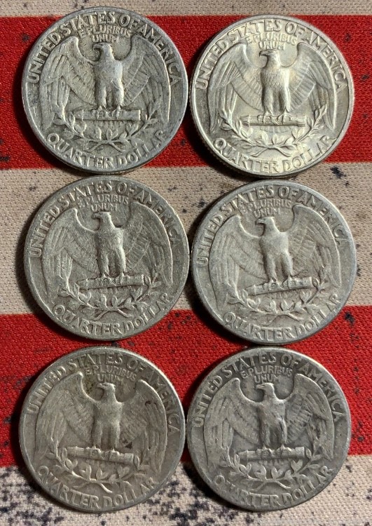 1940 to 1945 90% Silver Washington Quarters $1.50 Face lot 2 -img-1