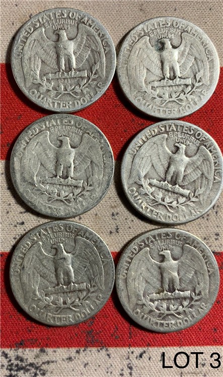 6- 90% Silver Quarters 1940-1945-img-1
