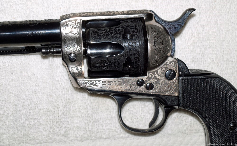 Pietta Model 1873 45 Colt Engraved Scroll Work On Frame And Cylinder -img-5