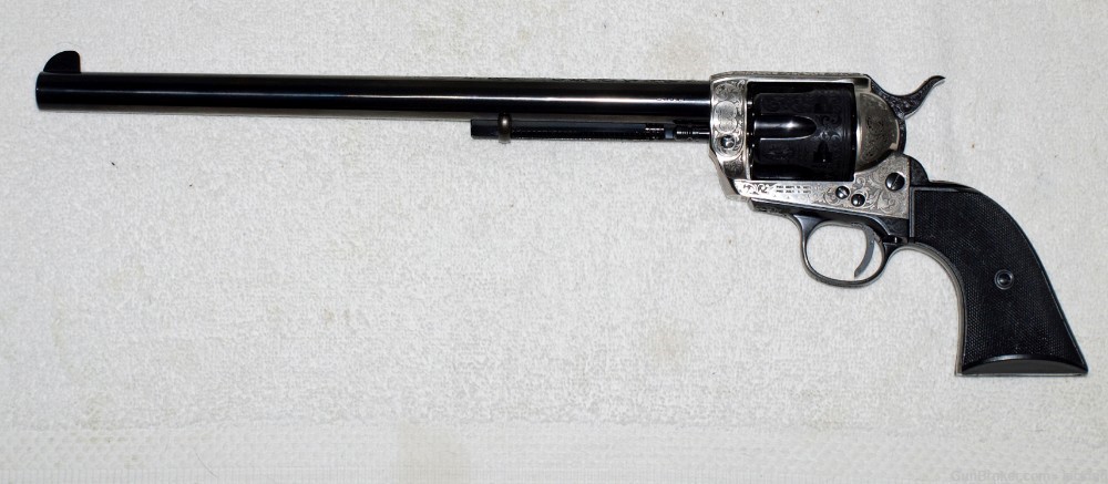 Pietta Model 1873 45 Colt Engraved Scroll Work On Frame And Cylinder -img-2