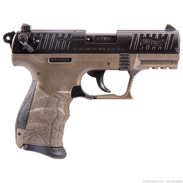 Walther Arms 5120363 P22 *CA Compliant 22LR 3.42" 10+1 Flat Dark Earth FDE -img-2
