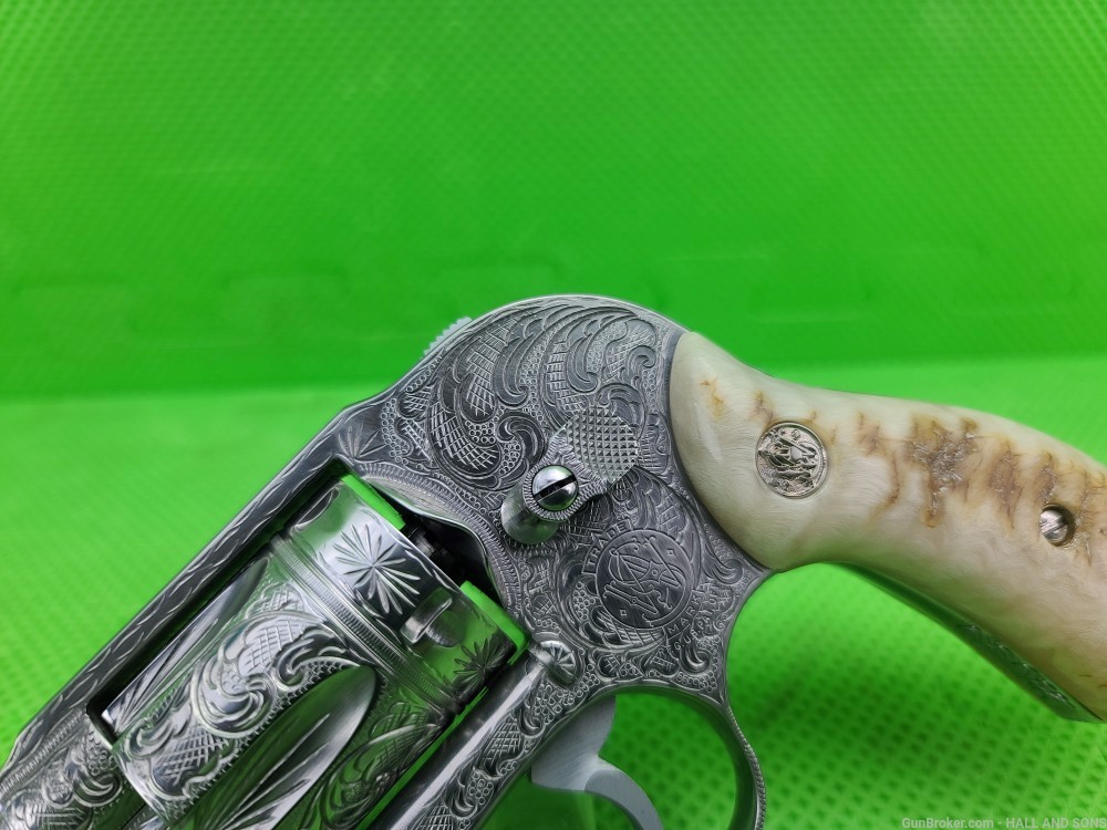 Smith & Wesson 649 * 38 SPECIAL * FULLY HAND ENGRAVED + RAM HORN GRIPS-img-30
