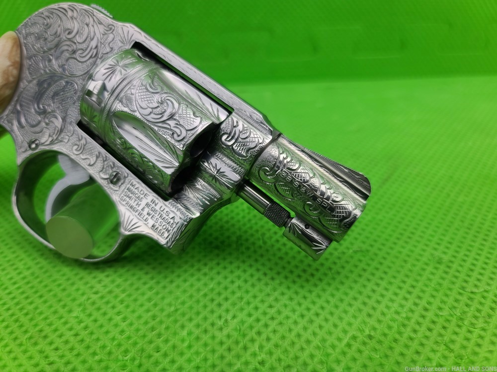 Smith & Wesson 649 * 38 SPECIAL * FULLY HAND ENGRAVED + RAM HORN GRIPS-img-2