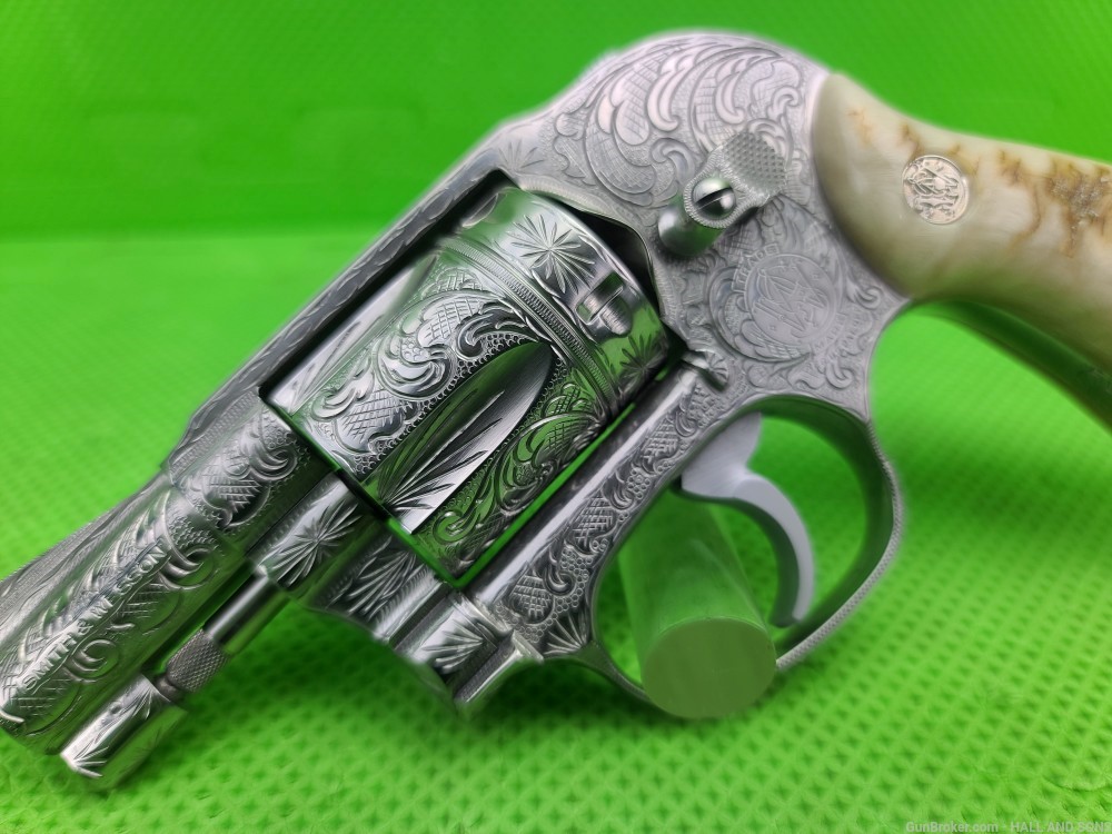 Smith & Wesson 649 * 38 SPECIAL * FULLY HAND ENGRAVED + RAM HORN GRIPS-img-31