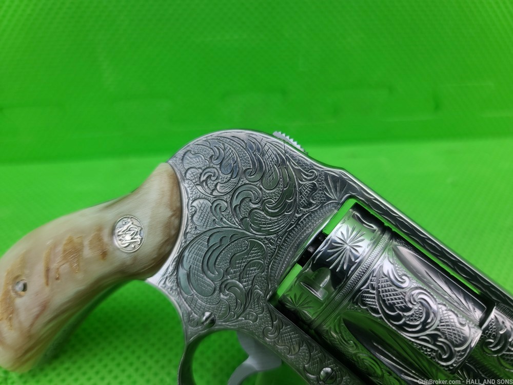 Smith & Wesson 649 * 38 SPECIAL * FULLY HAND ENGRAVED + RAM HORN GRIPS-img-4