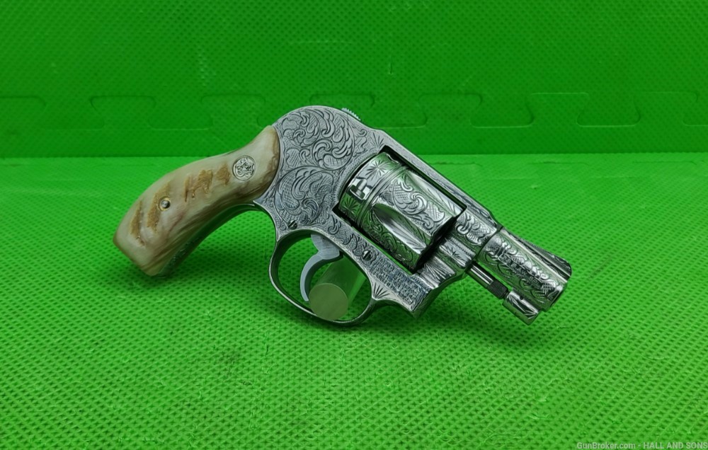 Smith & Wesson 649 * 38 SPECIAL * FULLY HAND ENGRAVED + RAM HORN GRIPS-img-1