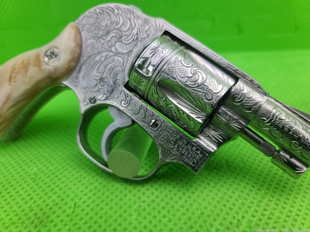 Smith & Wesson 649 * 38 SPECIAL * FULLY HAND ENGRAVED + RAM HORN GRIPS-img-3