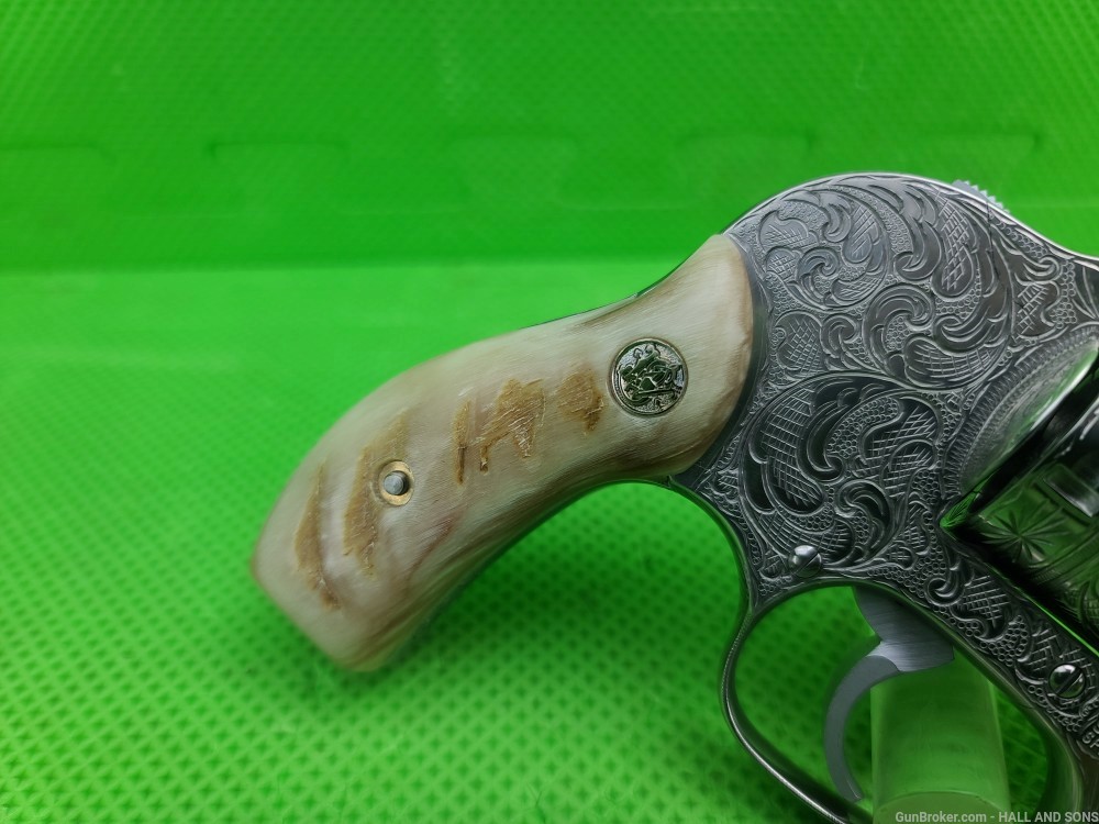 Smith & Wesson 649 * 38 SPECIAL * FULLY HAND ENGRAVED + RAM HORN GRIPS-img-5