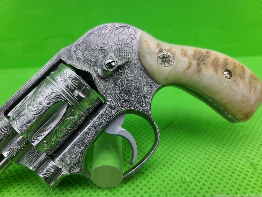 Smith & Wesson 649 * 38 SPECIAL * FULLY HAND ENGRAVED + RAM HORN GRIPS-img-29