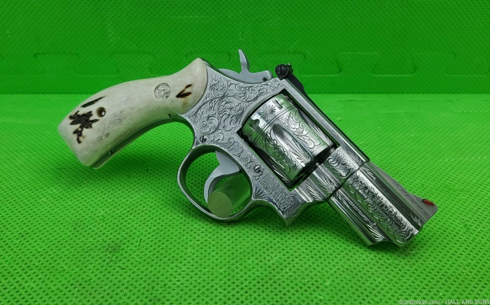 Smith & Wesson 66 ( 66-2 ) 357 MAG STAINLESS 2 1/2" FULLY HAND ENGRAVED-img-6