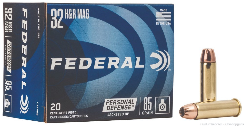 Federal 32 H&R Mag 85 gr Jacket Hollow Point ammo 60 rounds-img-0