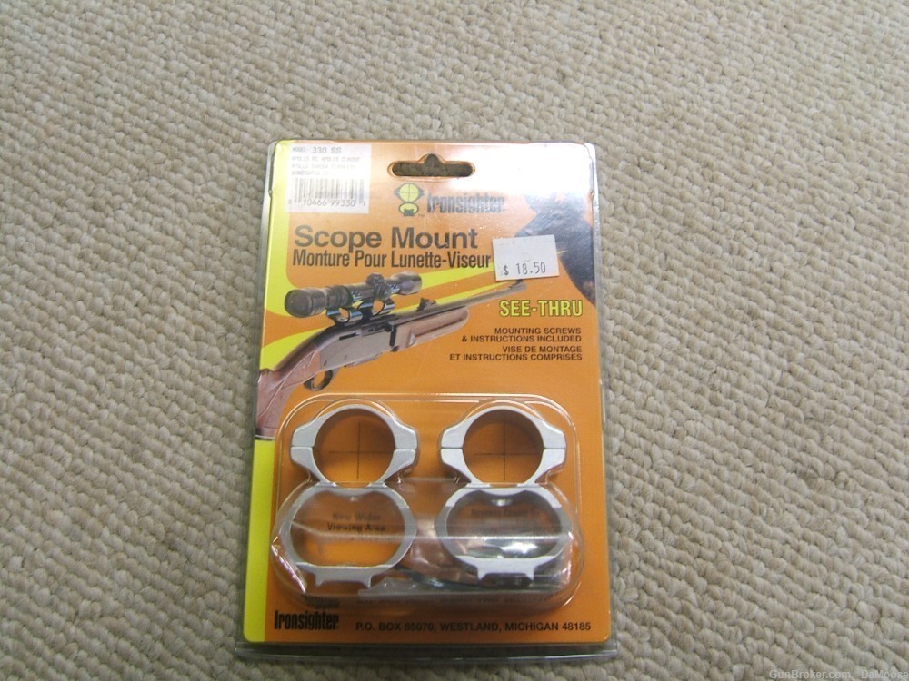 Ironsighter See-Thru Scope Mount Stainless 330 SS for Apollo (also T/C?)-img-0