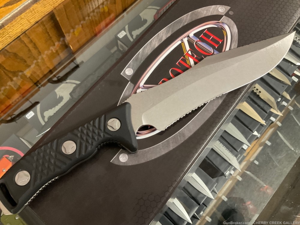 NEW Microtech arbiter fixed blade knife full serrated sheath USA free ship -img-4