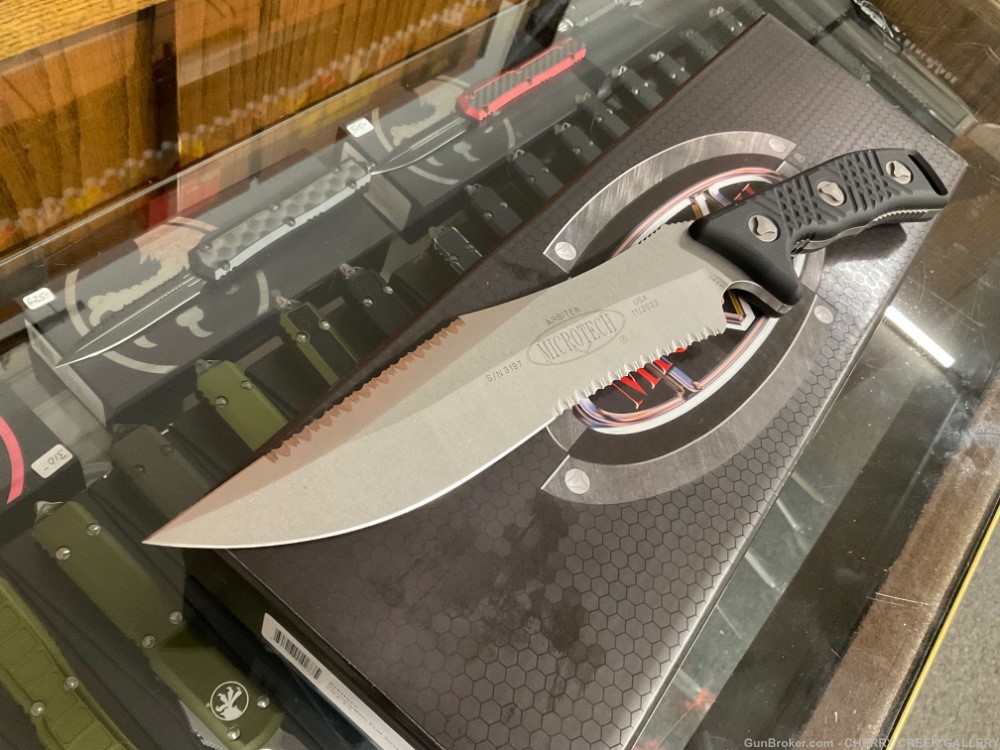 NEW Microtech arbiter fixed blade knife full serrated sheath USA free ship -img-0
