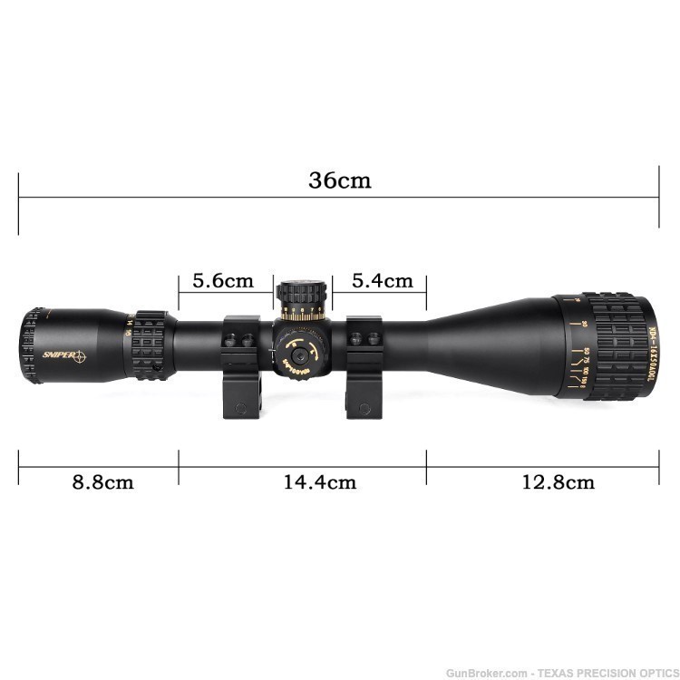 Sniper 4-16X50 Riflescope Illuminated Reticle 30mm tube Elevation Lock Ring-img-4
