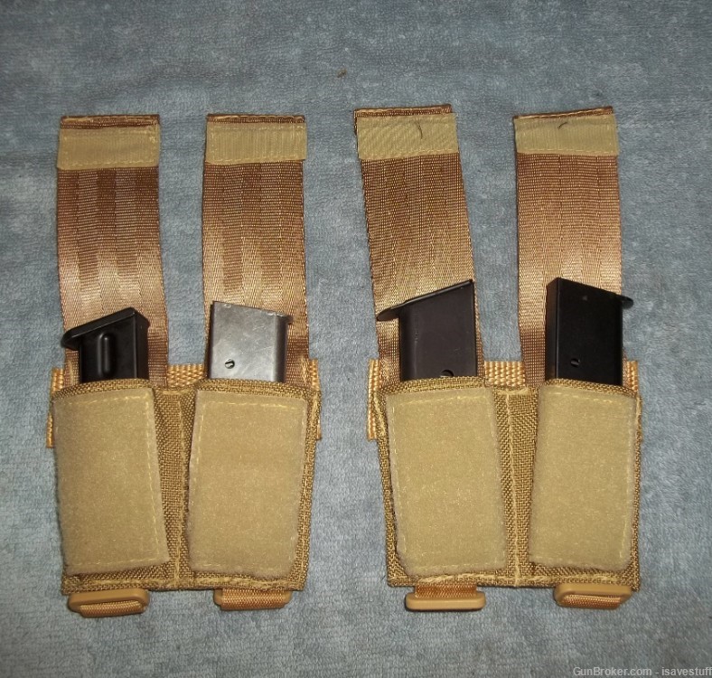 2 Special Weapons Belt Slide & Molle Nylon Tactical Dual Magazine Carriers -img-0