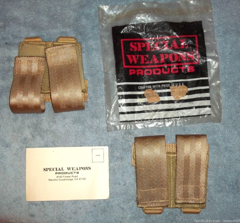 2 Special Weapons Belt Slide & Molle Nylon Tactical Dual Magazine Carriers -img-1