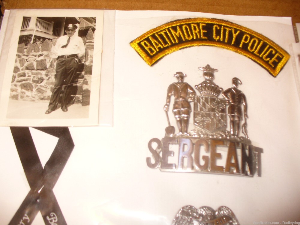 Baltimore City Maryland Police Badge Set 1937-58 Sergeant ID More-img-1
