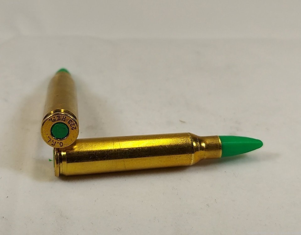 223 Remington / 5.56 NATO Brass Snap caps / Dummy Rounds -Set of 10 - Green-img-1