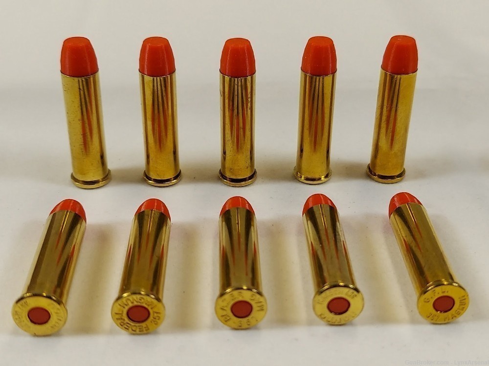 357 Magnum Brass Snap caps / Dummy Training Rounds - Set of 10 - Red-img-0