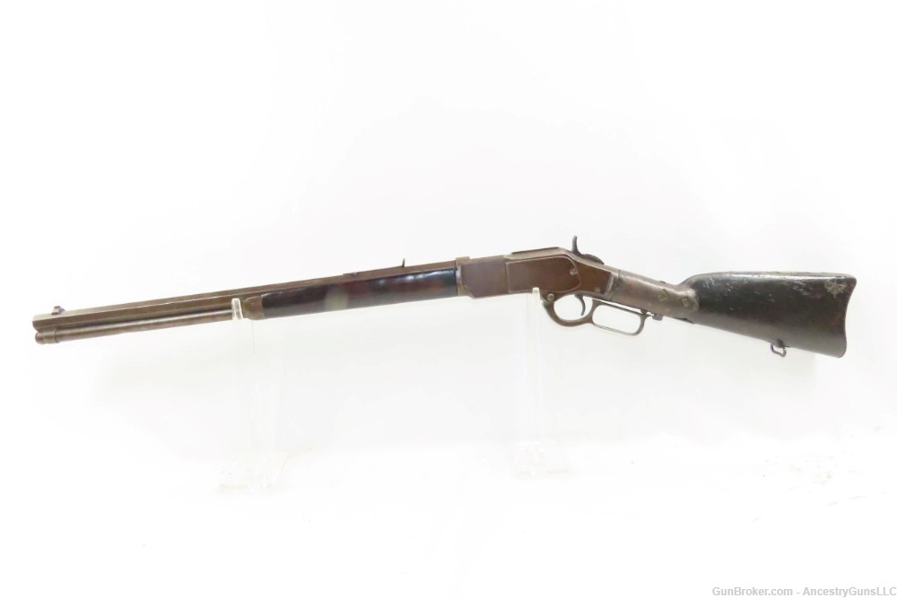 c1887 Antique WINCHESTER Model 1873 .44-40 WCF Rifle Octagonal Barrel-img-1