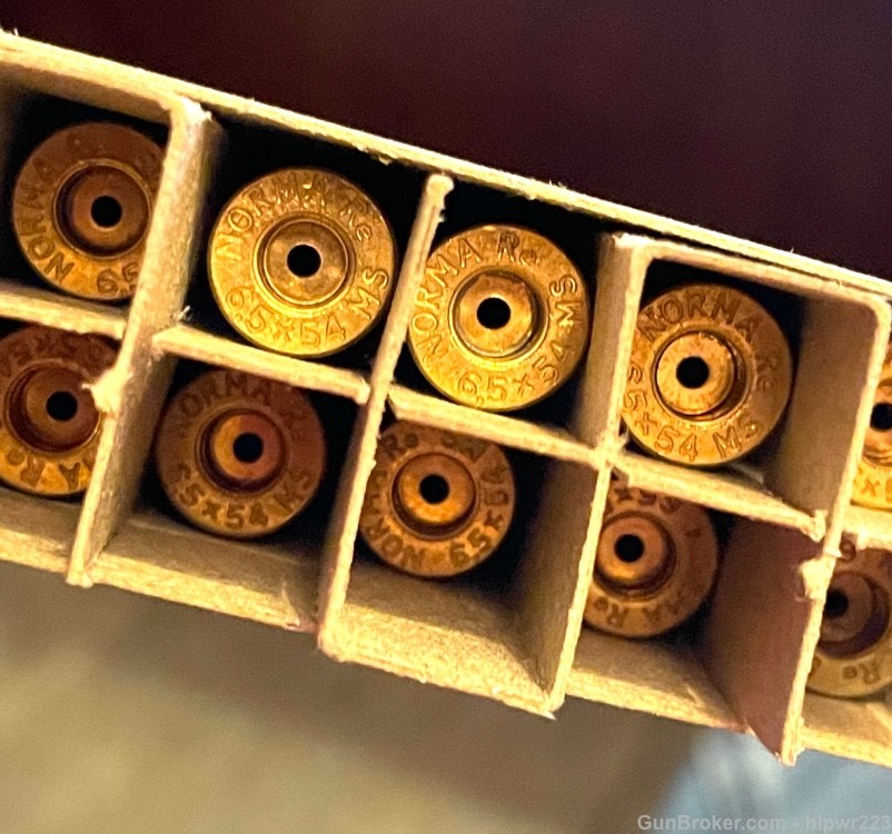 6.5x54 MS NORMA Brass. 7 boxes NOS un-primed 140 rounds total! -img-1