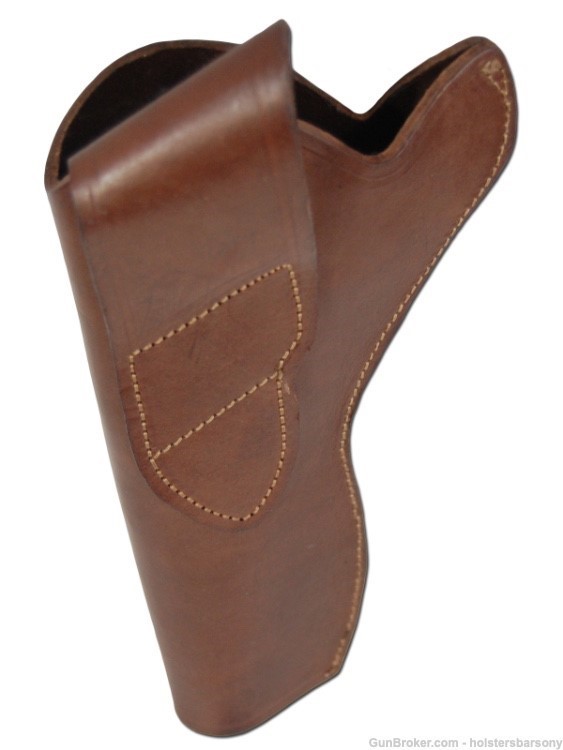 Barsony Brown Leather Cross Draw Holster for 6" Revolvers Size 6 Right-img-7