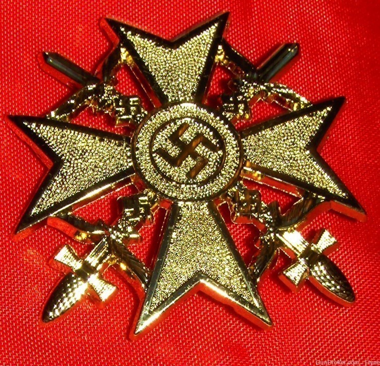 German "Golden" Spanish Cross with swastika (1939-1940) REPRODUCTION   (76)-img-1