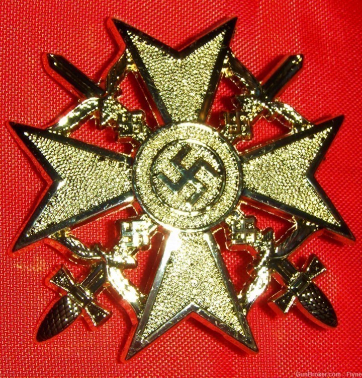 German "Golden" Spanish Cross with swastika (1939-1940) REPRODUCTION   (76)-img-0