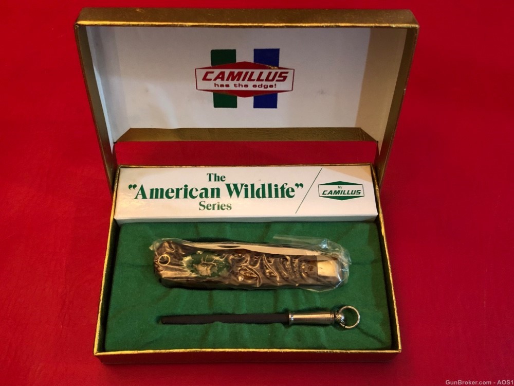 Vintage Camillus USA 10F Bugling Elk American Wildlife Series Pocket Knife -img-3