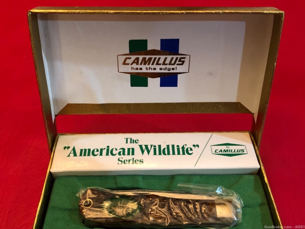 Vintage Camillus USA 10F Bugling Elk American Wildlife Series Pocket Knife -img-2