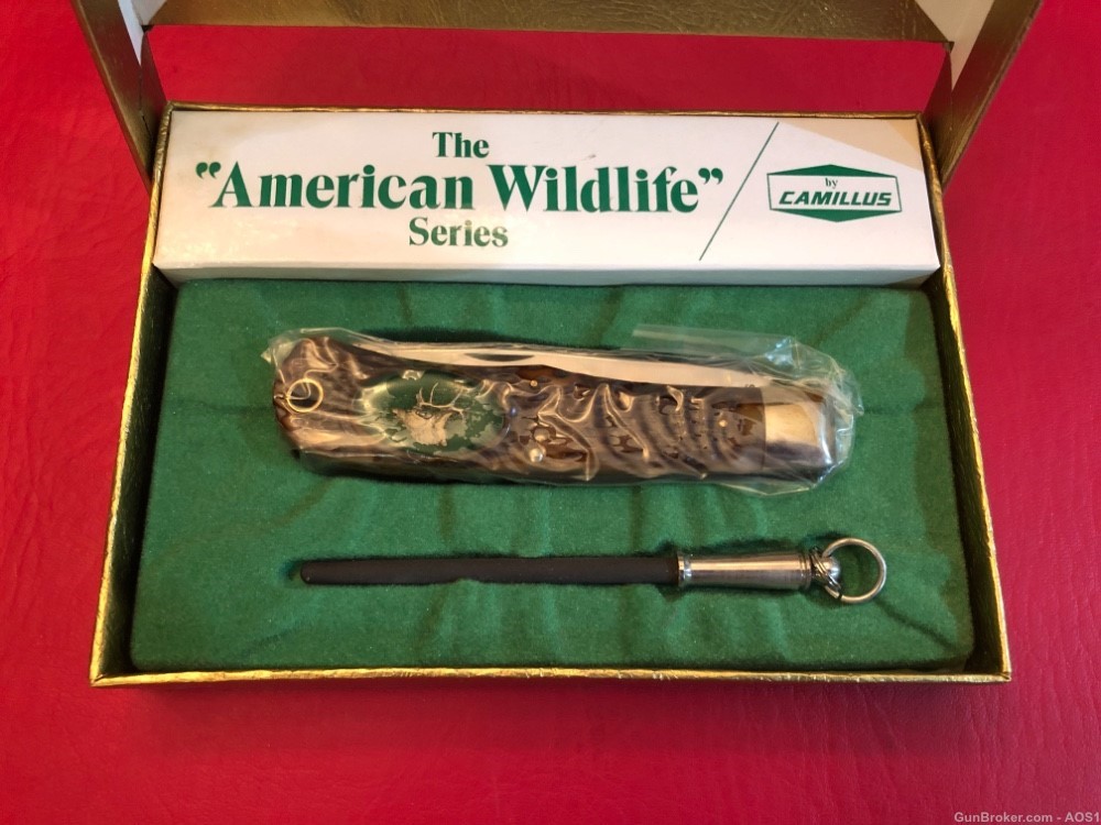 Vintage Camillus USA 10F Bugling Elk American Wildlife Series Pocket Knife -img-1