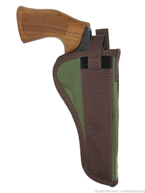 Barsony Woodland Green Belt Loop Holster for 6" Revolvers Size 6 Right-img-0