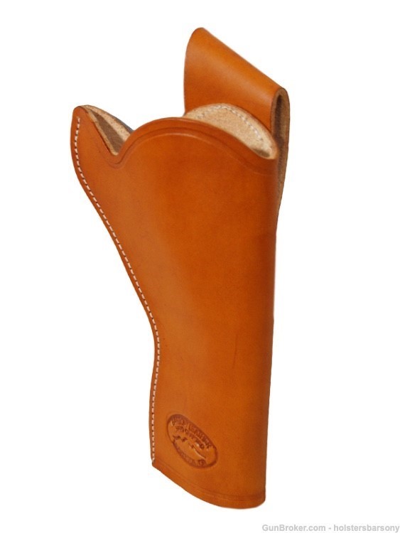Barsony Saddle Tan Leather Cross Draw Holster for 4" Revolvers Size 8 Right-img-7