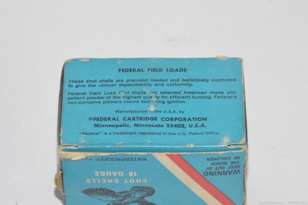 Box of antique Federal 16 gauge paper #5 shot shells-img-1