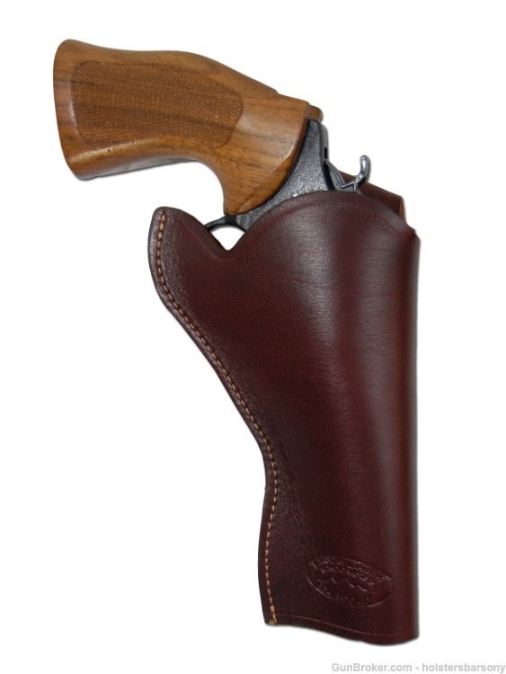 Barsony Burgundy Leather Cross Draw Holster for 4" Revolvers Size 8 Right-img-2