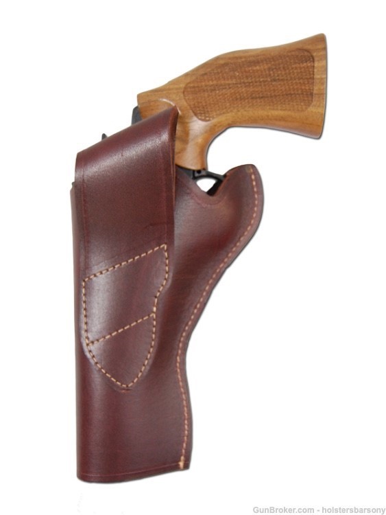 Barsony Burgundy Leather Cross Draw Holster for 4" Revolvers Size 8 Right-img-1