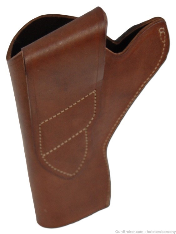 Barsony Brown Leather Cross Draw Holster for 4" Revolvers Size 8 Right-img-8