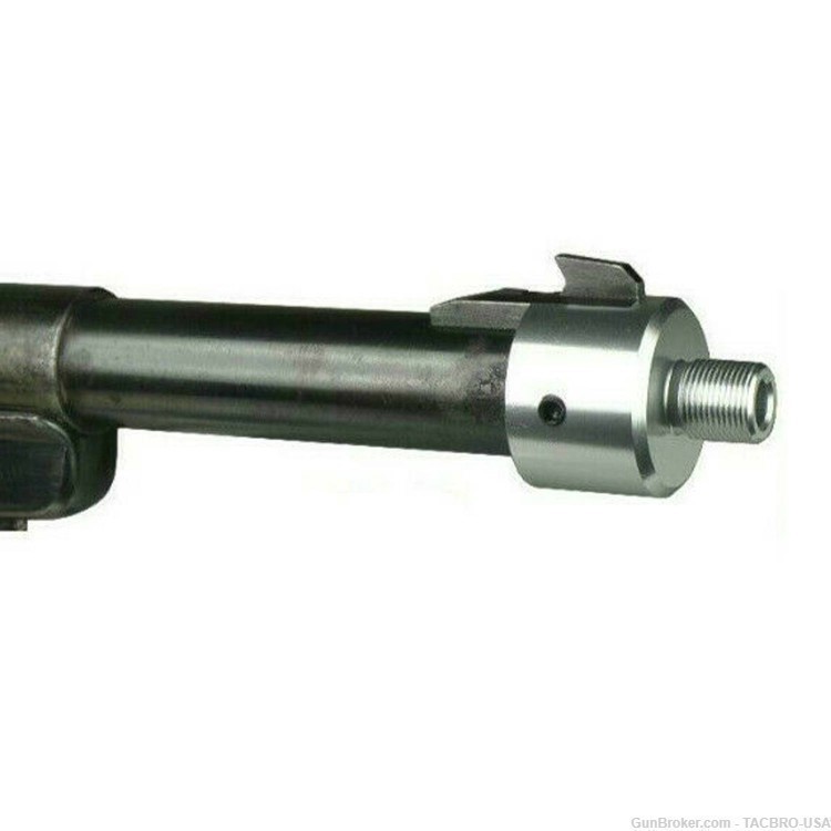TACBRO SIlver Ruger .22 Mark 1,2,3 Bull Barrel 1/2"x28 Muzzle Brake Adapter-img-4