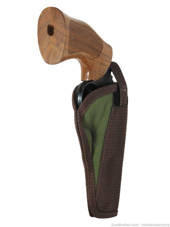 Barsony Woodland Green Belt Clip Holster for 4" Revolvers Size 6 Right-img-5