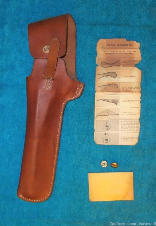 Vintage NOS George Lawrence L/H Leather Holster Thompson Contender 10" -img-0