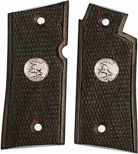 Colt Mustang or Pocketlite Walnut Grips With Medallions-img-0