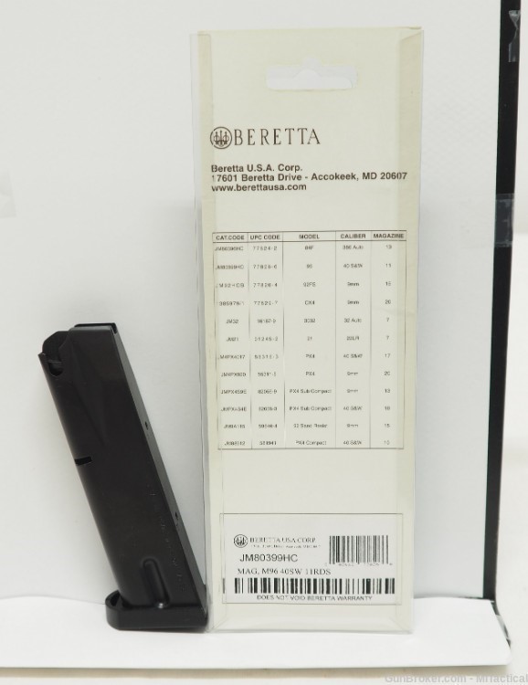 Beretta M96 Factory NEW 40 SW 11 Round Pitsol Magazine JM80399HC-img-1