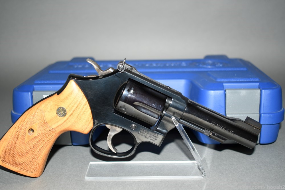 Excellent Smith & Wesson Model 48-7 Revolver 4" 22 WMR W Box 2012-img-0